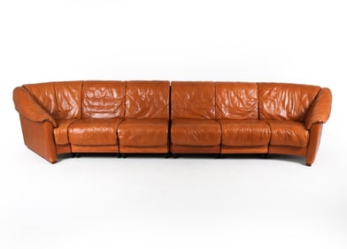 MID-CENTURY GERMAN LEATHER SECTIONAL SOFA C. 1970S