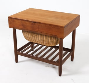 MID-CENTURY DANISH TEAK SEWING TABLE C. 1960S