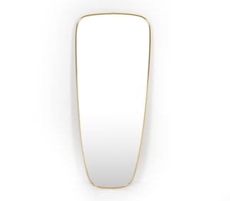 GERMAN BRASS FRAME WALL MIRROR C. 1950S