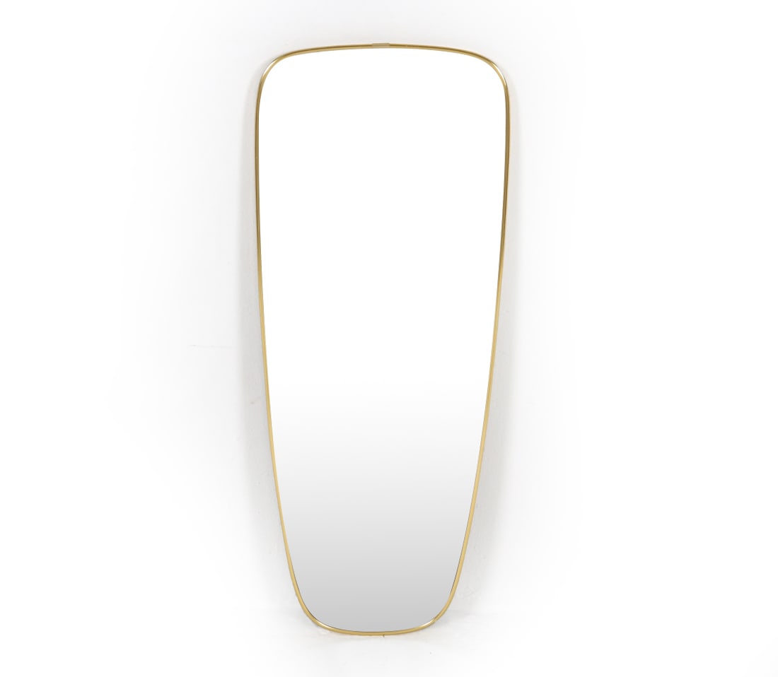 GERMAN BRASS FRAME WALL MIRROR C. 1950S (1 of 10)