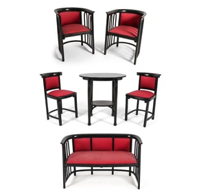 JOSEF HOFFMAN THONET PAINTED LOUNGE SUITE 1930S