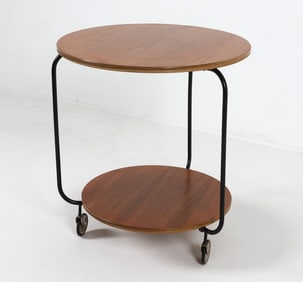 MID-CENTURY DANISH TEAK FOLDABLE BAR CART C. 1960S