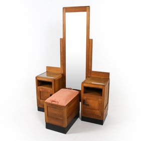 DUTCH ART DECO OAK VANITY C. 1930S