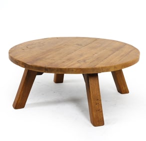 DUTCH BRUTALIST OAK COFFEE TABLE C. 1970S