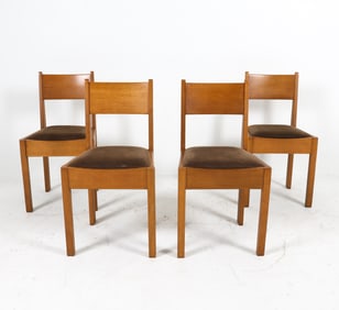 (4) DUTCH ART DECO OAK DINING CHAIRS C.1930S