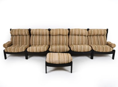 MID-CENTURY GERMAN OAK MODULAR SOFA C. 1970S