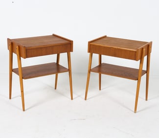 PAIR OF AB CARLSTROM & CO TEAK NIGHTSTANDS 1950S
