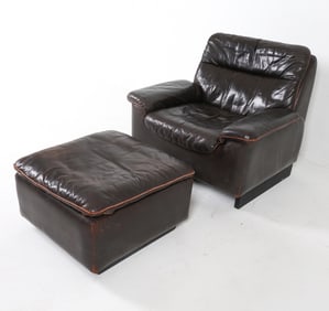 DE SEDE DS 66 LEATHER LOUNGE CHAIR & OTTOMAN