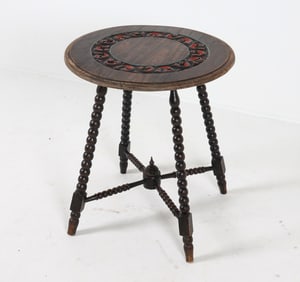 DUTCH ART DECO CARVED OAK SIDE TABLE C. 1930S