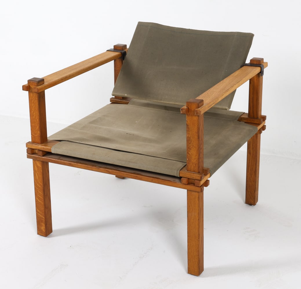 BOFINGER 'FARMER' OAK SAFARI LOUNGE CHAIR 1950S (1 of 17)