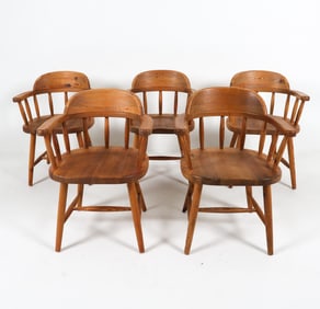(5) ASKO PINE DINING CHAIRS C. 1970S