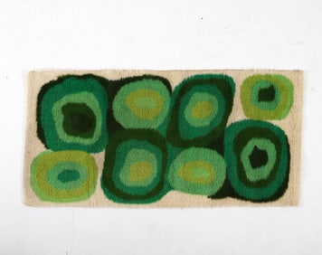SCANDINAVIAN ABSTRACT WOOL ACCENT RUG C. 1970S
