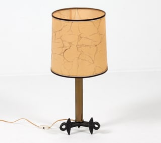 DUTCH BRASS & CAST IRON TABLE LAMP C. 1970S