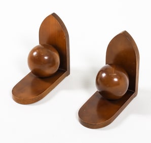 PAIR OF DUTCH ART DECO OAK BOOKENDS C. 1930S