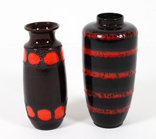 (2) WEST GERMAN CERAMIC VASES C. 1970S