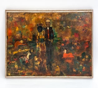 MAXWELL GORDAN (1910-1982) SURREALIST O/C