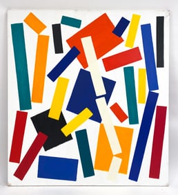 F. JENNINGS LARGE ABSTRACT OIL ON CANVAS