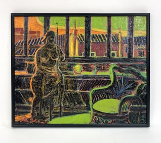 STELLA MERTENS (1896-1986) SURREALIST O/C