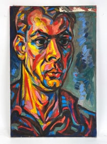 1955 ABSTRACT MODERNIST PORTRAIT O/C