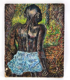 NIBERG ABBEY (NY,1920-1990) EXPRESSIONIST PORTRAIT