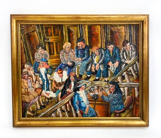 NIBERG ABBEY (1920-1990) MODERNIST O/C