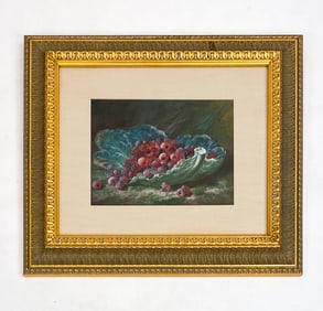 WILLIAM HOUGH (1819-1897) BERRIES STILL LIFE