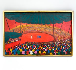 NICOLA ORTIS POUCETTE (FRENCH1935-2006) O/B CIRCUS