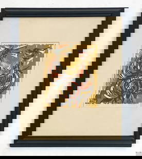 SEONG MOY (1921-2013) WOODBLOCK PRINT: Abstract woodblock, numbered 36/40, signed, and titled "Pi-Pa Player" lower margin. Dimensions: (Frame) H 20.75" x W 16.75" (Sight) H 9.75" x W 7.5" Condition: Toning to the paper and a few chips on t