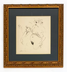BORIS ZHERDIN (B.1950) NUDE INK DRAWING