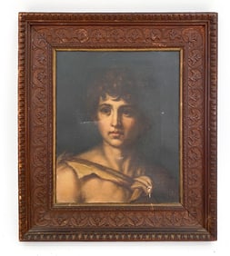 19TH C. O/C AFTER ST. GIOVANNI BATISTA PORTRAIT