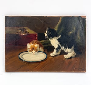 F. KRANTZ (GERMAN, 19TH/20TH C.) CATS O/C