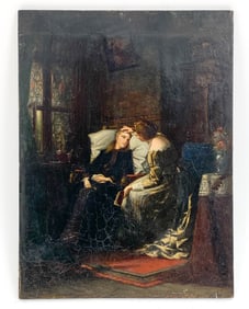 19TH C. INTERIOR SCENE WITH FIGURES