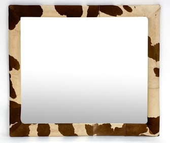 COW HIDE FRAMED MIRROR