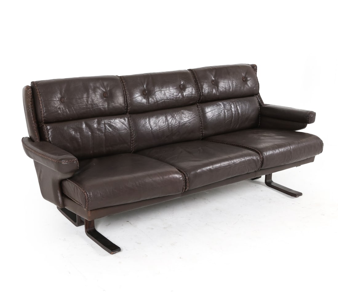 ARNE NORELL SWEDISH LEATHER SOFA C. 1970S