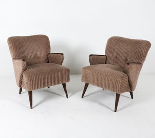 PAIR MID-CENTURY DANISH LOUNGE CHAIRS C. 1970S