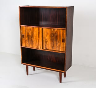 MID-CENTURY DANISH ROSEWOOD BOOKCASE CABINET