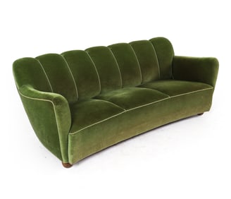 MID-CENTURY DANISH VELOUR SOFA C. 1950S