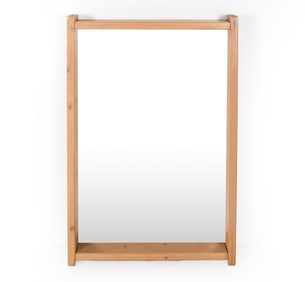 MID-CENTURY LARGE SWEDISH PINE WALL MIRROR