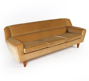 MID-CENTURY HENRY ROLSHAU DANISH MOHAIR SOFA