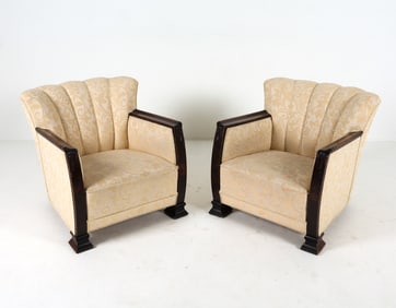 PAIR SWEDISH ART DECO LOUNGE CHAIRS