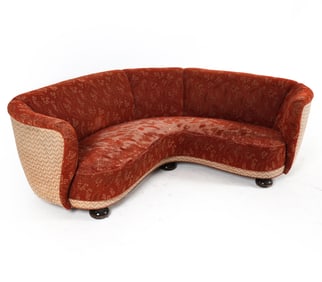 MID-CENTURY DANISH WOOL BANANA SOFA
