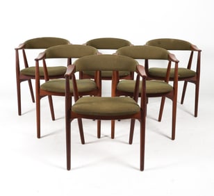 (6) FARSTRUP DANISH TEAK DINING CHAIRS C. 1960S
