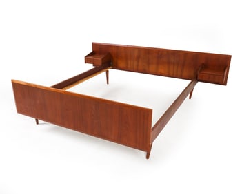 MID-CENTURY DANISH TEAK FULL BED FRAME C. 1960S