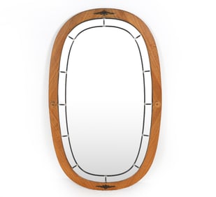 MID-CENTURY DANISH OAK WALL MIRROR C. 1960S