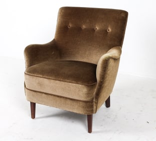 MID-CENTURY DANISH MOHAIR LOUNGE CHAIR C.1960S