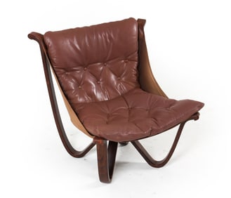 GEORG THAMS DANISH LEATHER LOUNGE CHAIR