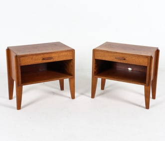 PAIR MID-CENTURY DANISH TEAK NIGHTSANDS C. 1960S