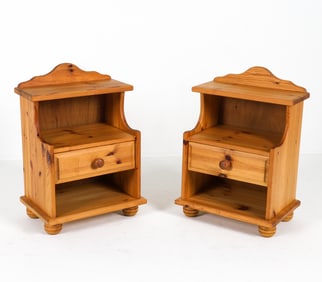 PAIR SWEDISH PINE NIGHTSTANDS C. 1960S