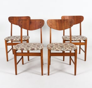 (4) MID-CENTURY DANISH TEAK DINING CHAIRS C. 1960S