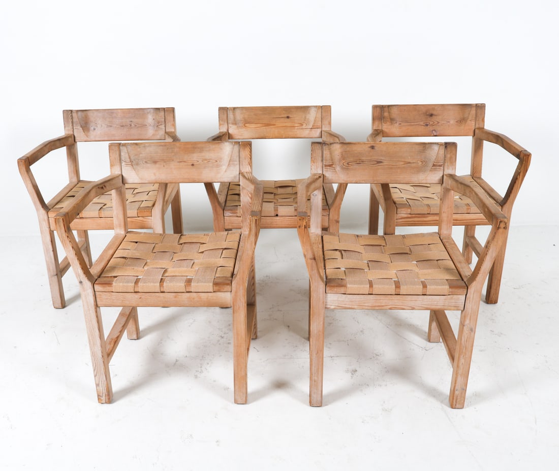(5) MID-CENTURY DANISH PINE DINING CHAIRS C. 1960S (1 of 19)